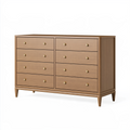 Commode 160 cm en bois marron à 8 tiroirs style classique
