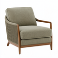 Fauteuil 78 x 82 x 83 cm en tissu vert kaki et bois style moderne