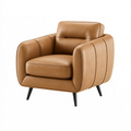 Fauteuil 90 x 85 x 85 cm en simili cuir camel pour salon style contemporain