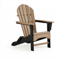Fauteuil de jardin Adirondack 96 x 80 x 100 cm en plastique beige et noir à dossier haut