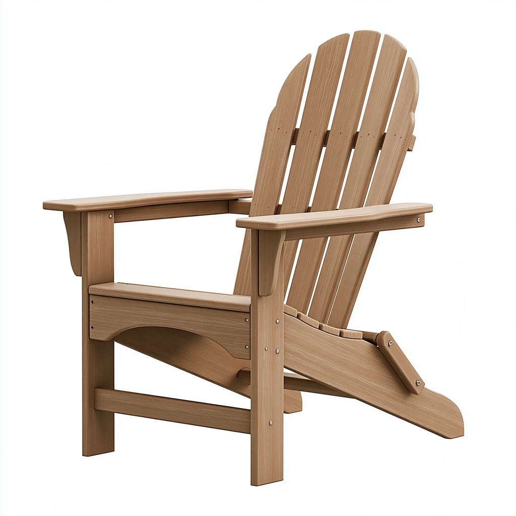 Fauteuil de jardin Adirondack 78 x 92 x 98 cm en bois naturel avec accoudoirs dossier incliné