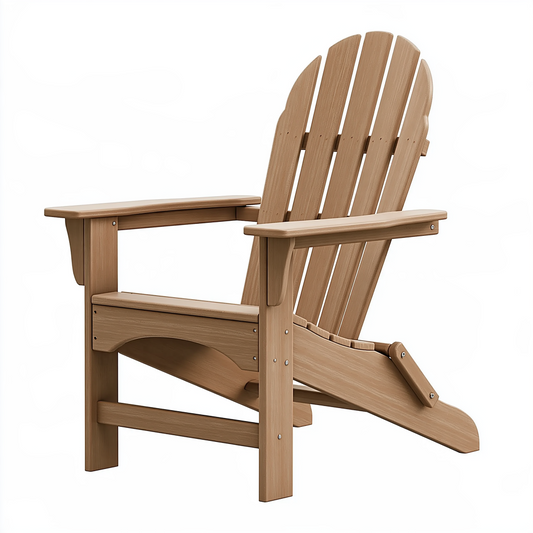 Fauteuil de jardin Adirondack 78 x 92 x 98 cm en bois naturel avec accoudoirs dossier incliné
