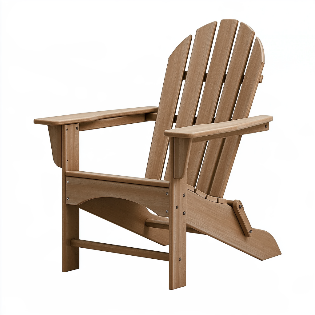 Fauteuil de jardin 80 x 89 x 98 cm en bois brun clair pliant style Adirondack