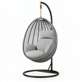 Fauteuil suspendu 105 x 105 x 195 cm en acier et résine tressée noir/gris style contemporain