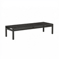 Banc de jardin 180 x 40 x 45 cm en métal noir à lattes style contemporain