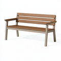 Banc de jardin 120 x 60 x 85 cm en bois et métal marron gris avec accoudoirs