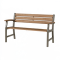 Banc de jardin 150 x 60 x 88 cm en bois marron et métal gris - dossier et accoudoirs